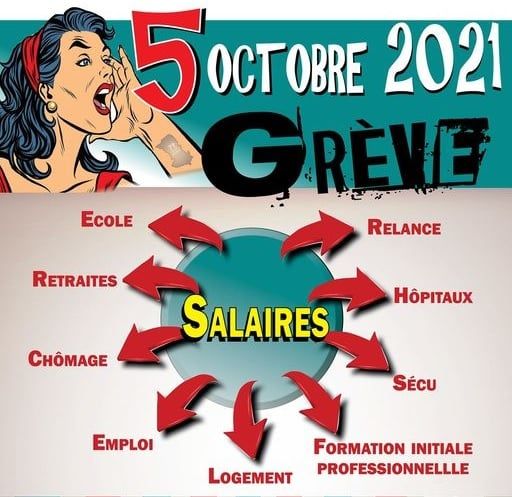 Tous en grève le 05 octobre 2021