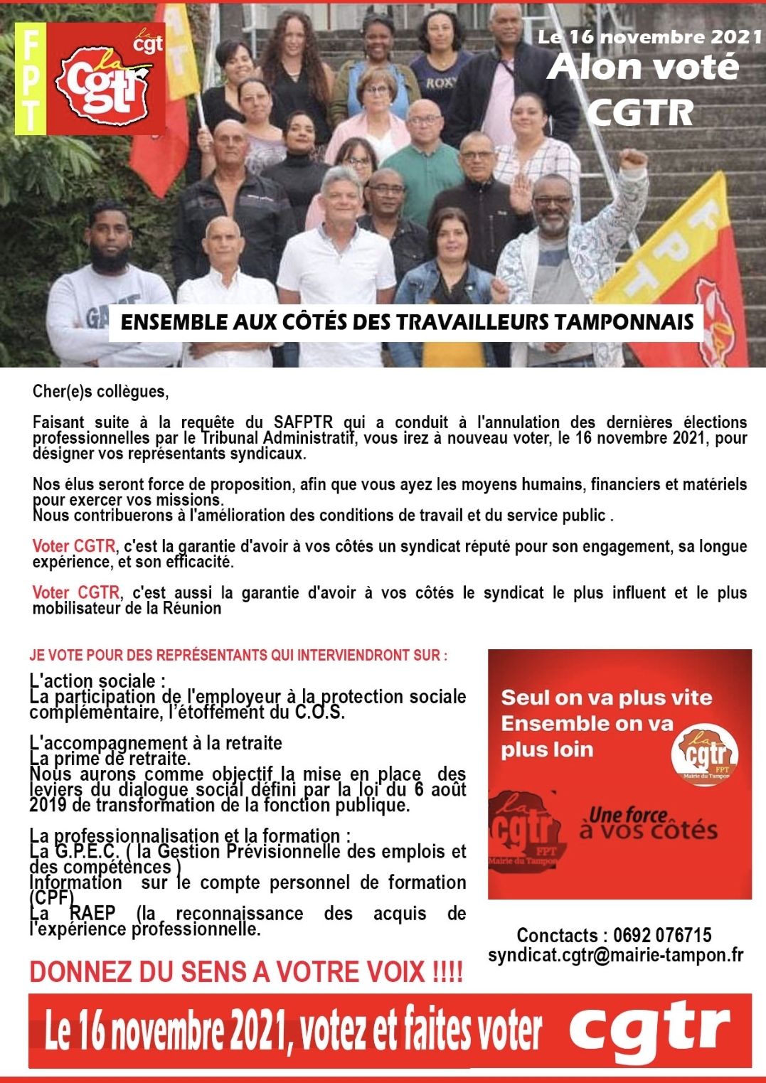 Mairie du tampon – Tract élections FPT