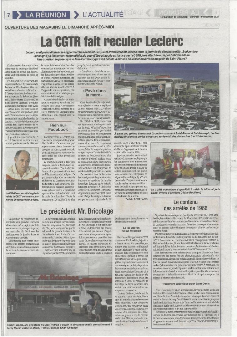 La CGTR fait reculer Leclerc