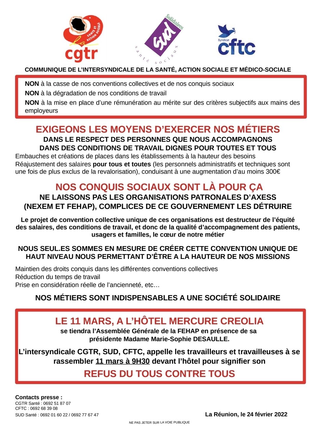 grève médico social du 11 mars