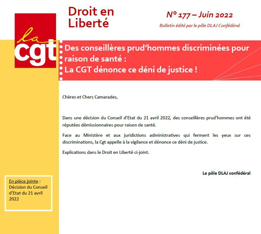 DROIT EN LIBERTE N°177- CPH réputés démissionnaires pour absence de formation