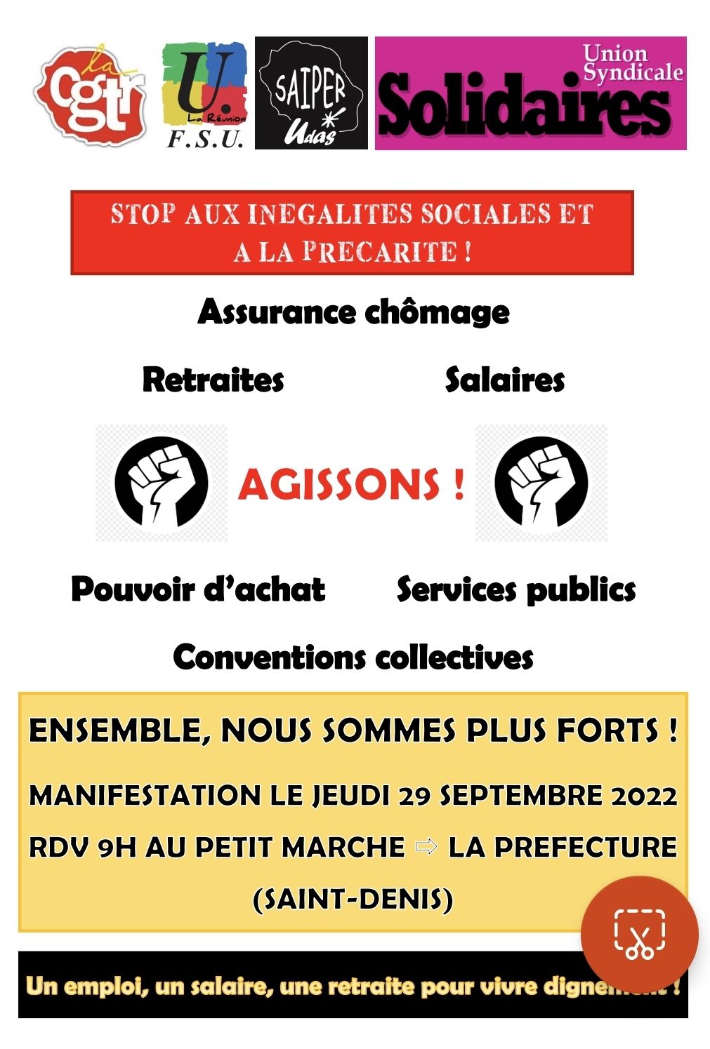 Tract de l&rsquo;intersyndicale pour le 29 septembre