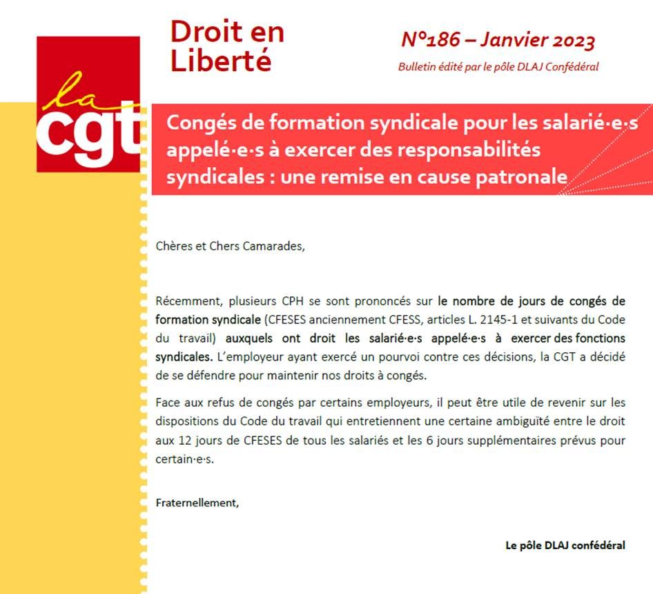 DROIT EN LIBERTE N°186_Le CFESES, UNE REMISE EN CAUSE PATRONALE