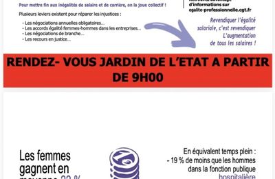 CGTR 8 mars 2026 pour l’égalité des droits, RENDEZ- VOUS AU JARDIN DE L’ÉTAT A PARTIR DE 9H –
