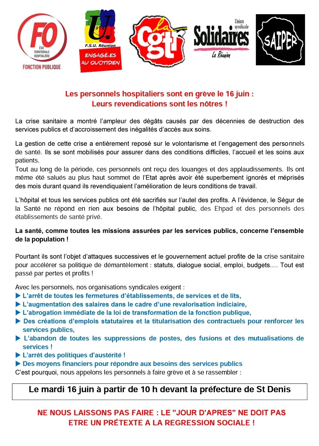 Mobilisation du 16 juin 2020
