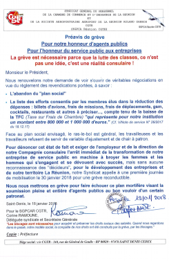 Préavis de grève - CCI Réunion et de la SA ARRG