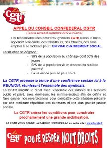 APPEL DU CONSEIL CONFEDERAL CGTR